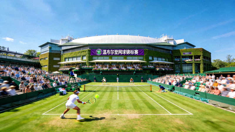 温布尔登网球锦标赛中央球场草地比赛日盛况